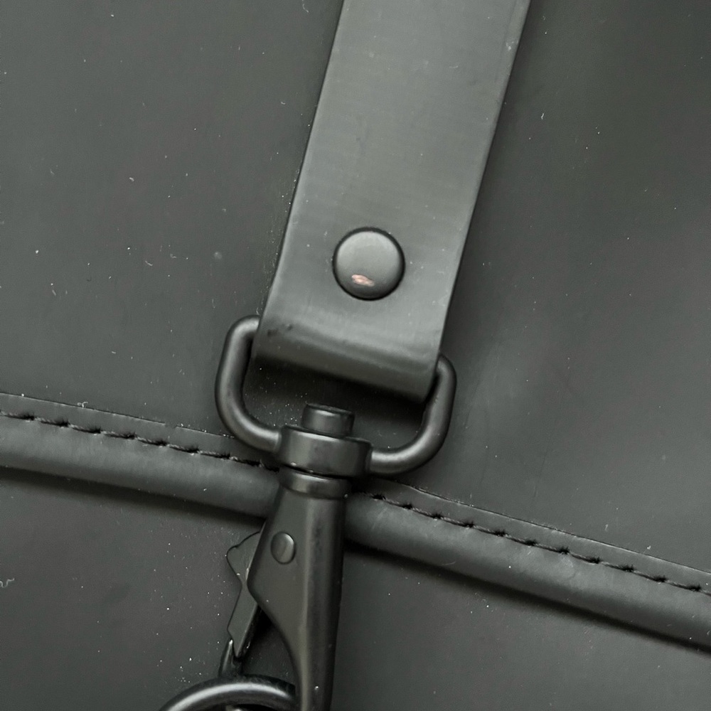 Rains Black Waterproof Roll-Top Backpack - Picture 2 of 5